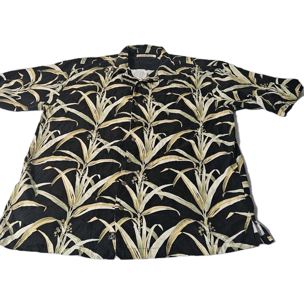 Tommy Bahama Hawaiian Men's Floral 100% Silk S/S Shirt XLT Floral Palm